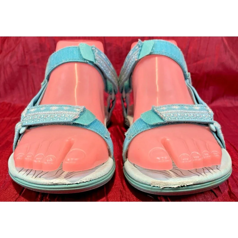 Girls Teva Carolina Blue Slingback Surf Beach Sandals Shoes sz 5
